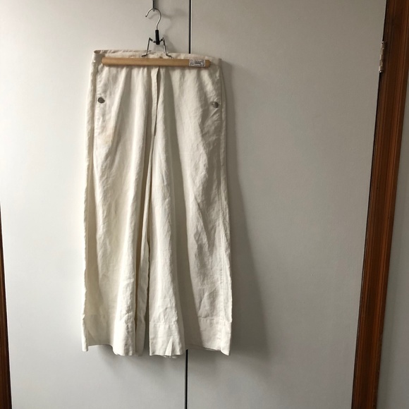 Lemaire Wide legged cropped coated linen pant - Picture 4 of 15